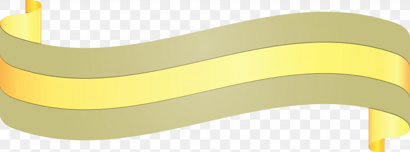 Yellow Beige, PNG, 3000x1117px, Ribbon, Beige, Paint, S Ribbon, Watercolor Download Free