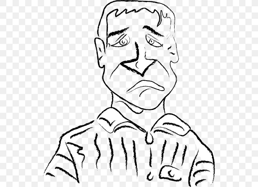 Sadness Cartoon Man Clip Art, PNG, 546x597px, Watercolor, Cartoon, Flower, Frame, Heart Download Free