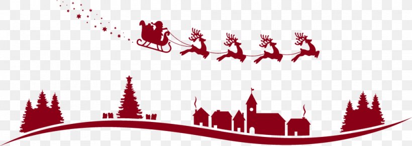 Santa Claus Reindeer Sled Vector Graphics Christmas Day, PNG, 1040x370px, Santa Claus, Christmas Day, Christmas Sled, City, Human Settlement Download Free