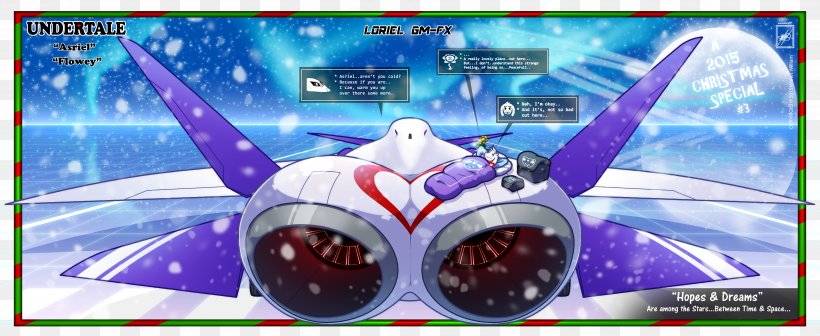 Undertale Flowey Christmas Toriel, PNG, 6210x2550px, Watercolor, Cartoon, Flower, Frame, Heart Download Free