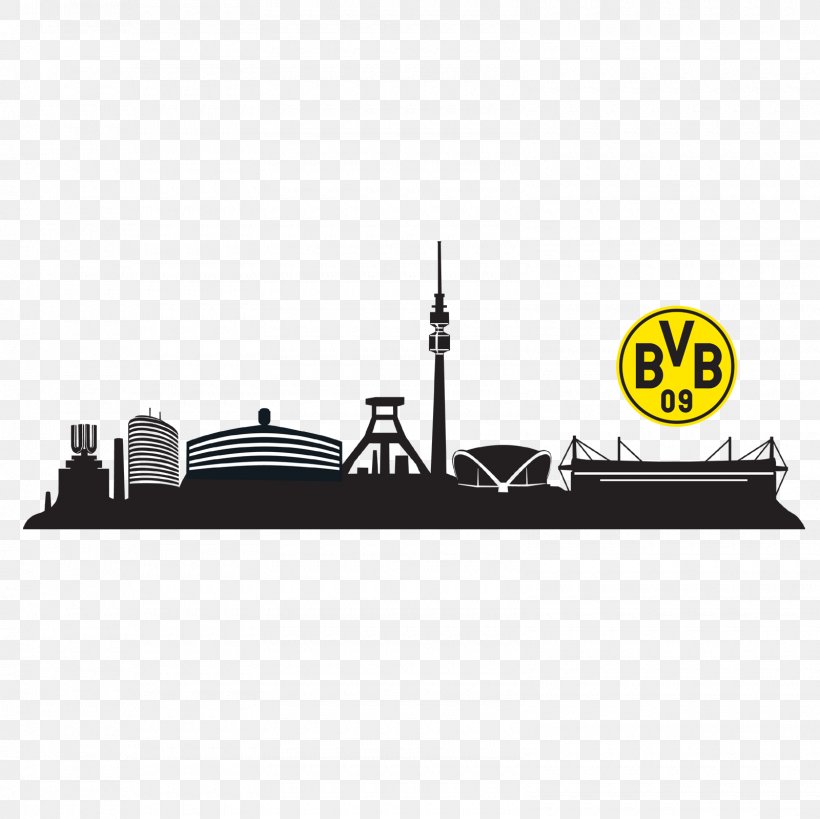 Westfalenstadion Borussia Dortmund BVB-Fanshop Skyline Wall Decal, PNG, 1600x1600px, Westfalenstadion, Black And White, Borussia Dortmund, Brand, Bvbfanshop Download Free