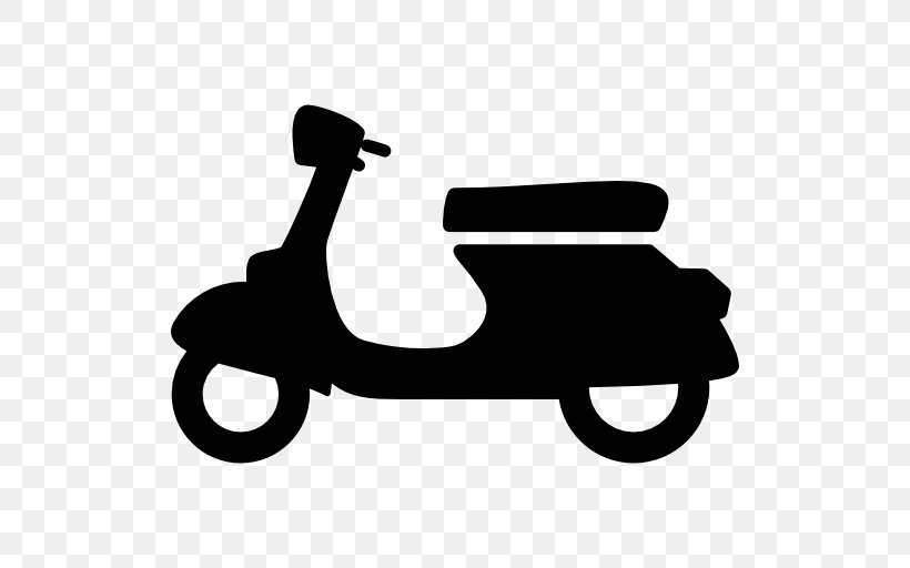 Scooter Motorcycle Vespa Moped, PNG, 512x512px, Scooter, Bicycle, Bike Rental, Black And White, Driving Download Free