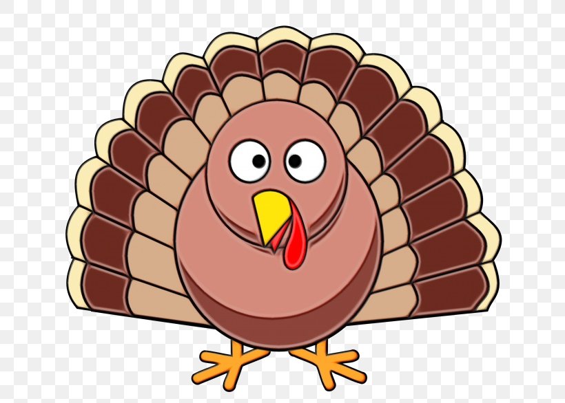 Turkey Thanksgiving Cartoon, PNG, 700x586px, Watercolor, Beak, Bird, Broad Breasted White Turkey, Cartoon Download Free