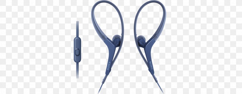 Microphone Sony Mdr-as410ap Sports In-ear Headphones Sony AS410 Sports 索尼, PNG, 2028x792px, Microphone, Audio, Blue, Headphones, Inear Headphones Download Free