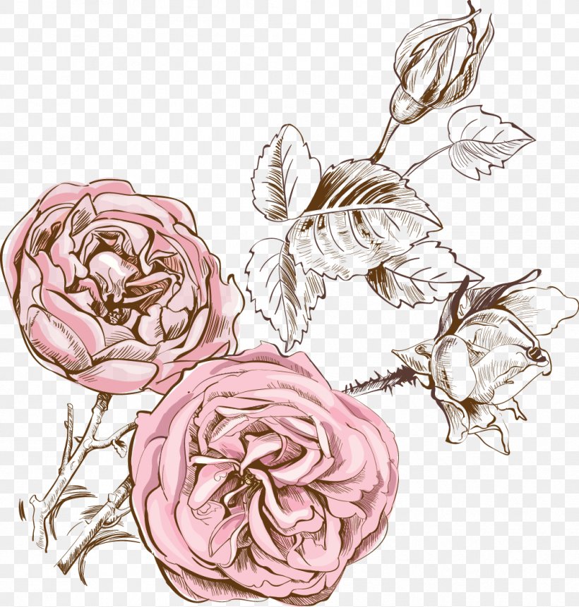 Floral Design Drawing Watercolor Painting, PNG, 1045x1098px, Floral Design, Art, Bottle, Cut Flowers, Designer Download Free