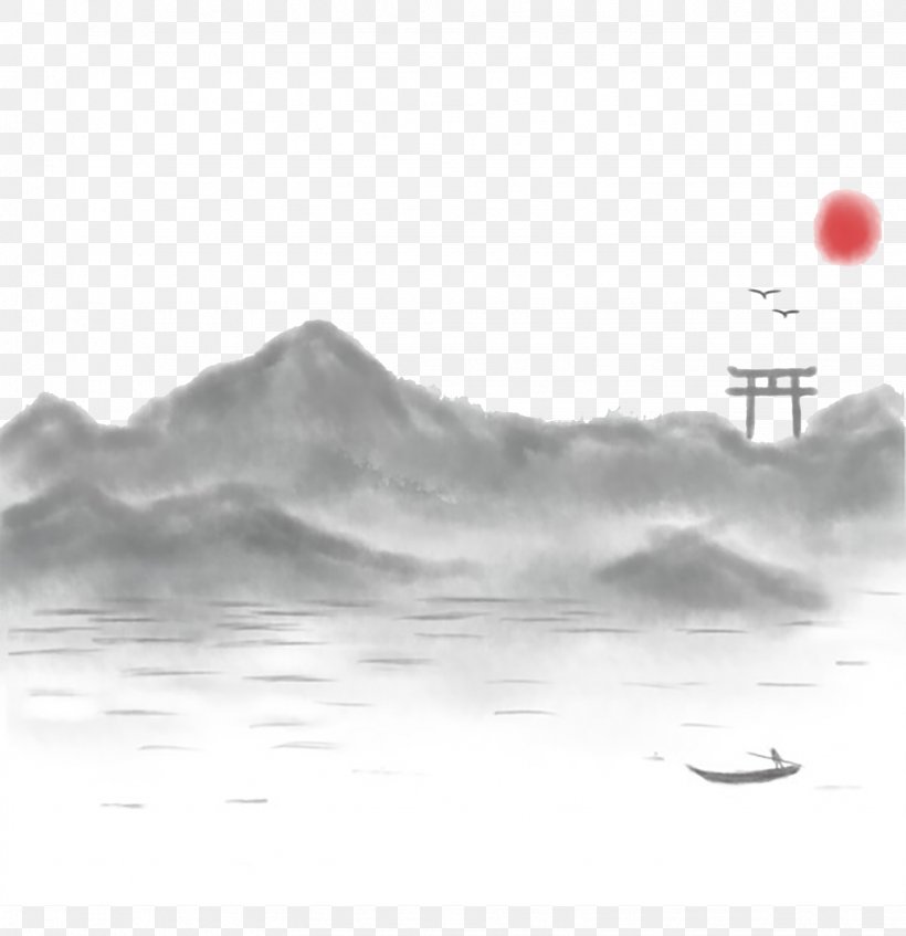 China Paper Ink Wash Painting, PNG, 1543x1594px, China, Atmosphere, Black, Black And White, Chinese Painting Download Free