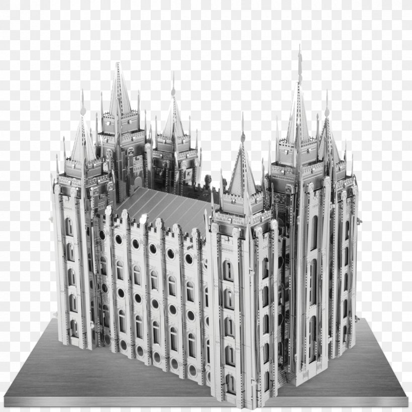 Salt Lake Temple Metal Lighthouse Of Alexandria Building Steel, PNG, 1200x1200px, Salt Lake Temple, Black And White, Building, Cathedral, City Download Free