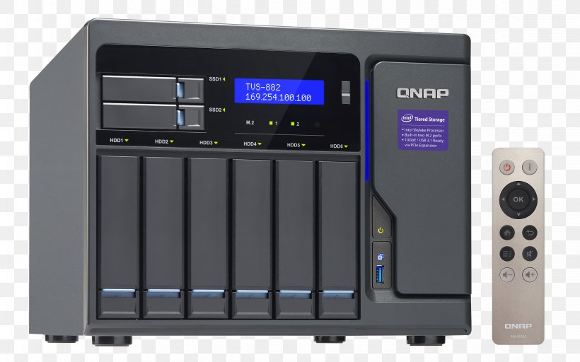 Network Storage Systems Serial ATA QNAP TVS-882 6-Bay Diskless NAS Server, PNG, 4500x2813px, Network Storage Systems, Audio Equipment, Audio Receiver, Computer Servers, Data Storage Download Free