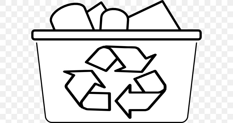 Recycling Bin Clip Art Rubbish Bins & Waste Paper Baskets, PNG, 600x432px, Recycling Bin, Area, Black And White, Bottle, Container Download Free