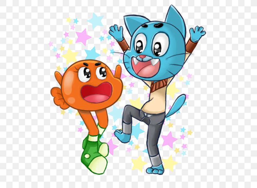 Darwin Watterson Gumball Watterson Cartoon Network Universe: FusionFall Drawing, PNG, 600x600px, Watercolor, Cartoon, Flower, Frame, Heart Download Free