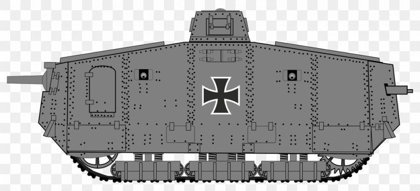 German Tank Museum First World War A7V Wikipedia, PNG, 1024x467px, German Tank Museum, Armored Car, Black And White, Combat Vehicle, First World War Download Free