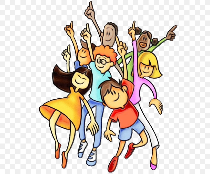 Social Group Cartoon People Celebrating Youth, PNG, 587x679px, Watercolor, Cartoon, Celebrating, Cheering, Crowd Download Free