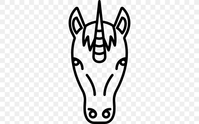 Unicorn Download, PNG, 512x512px, Unicorn, Black, Black And White, Face, Fairy Tale Download Free