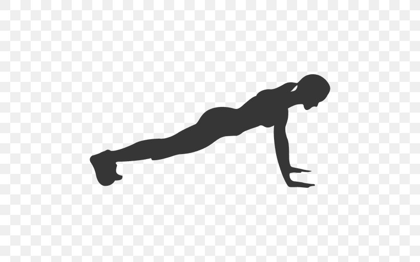 Silhouette Push-up Physical Fitness Physical Exercise, PNG, 512x512px, Silhouette, Arm, Balance, Black, Black And White Download Free
