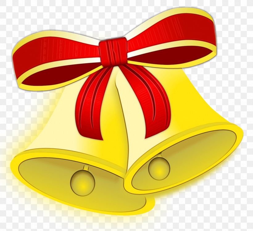 Yellow Red Ribbon Bell Symbol, PNG, 1280x1167px, Watercolor, Bell, Paint, Red, Ribbon Download Free
