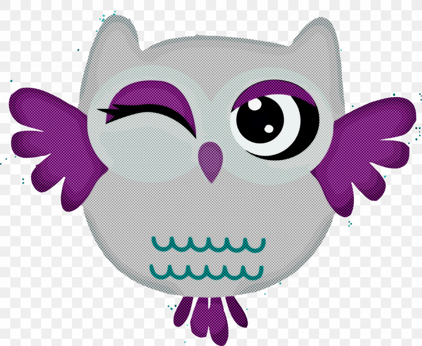 Owl Purple Cartoon Bird Of Prey Violet, PNG, 3000x2467px, Cartoon Owl, Animation, Bird, Bird Of Prey, Cartoon Download Free