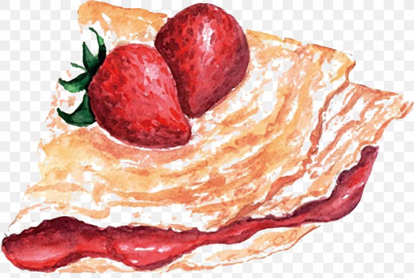 Pancake Watercolor Painting Royalty-free Illustration, PNG, 1024x688px, Pancake, Blueberry, Cream, Dessert, Drawing Download Free
