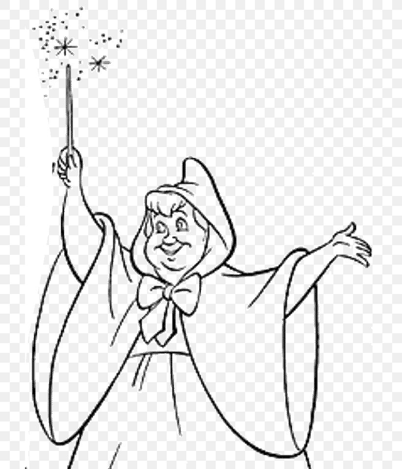 Fairy Godmother Cinderella Coloring Book Colouring Pages, PNG, 718x957px, Watercolor, Cartoon, Flower, Frame, Heart Download Free