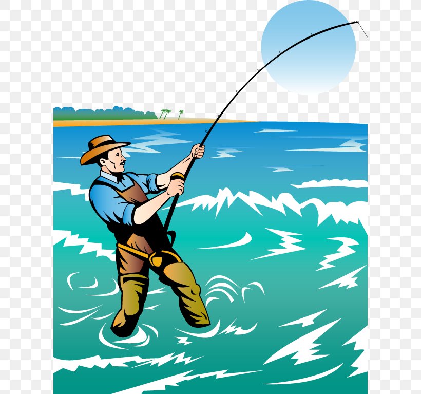 Fishing Rod Fisherman Clip Art, PNG, 612x767px, Fishing, Angling, Art, Artwork, Cartoon Download Free