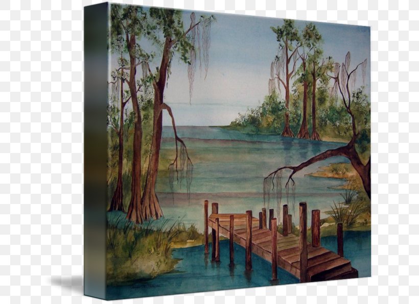 Painting Bayou Acrylic Paint Landscape, PNG, 650x596px, Painting, Acrylic Paint, Acrylic Resin, Artwork, Bayou Download Free