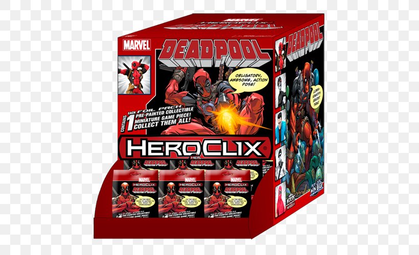 HeroClix Deadpool Booster Pack Marvel Comics Superhero, PNG, 500x500px, Heroclix, Action Figure, Action Toy Figures, Booster Pack, Character Download Free