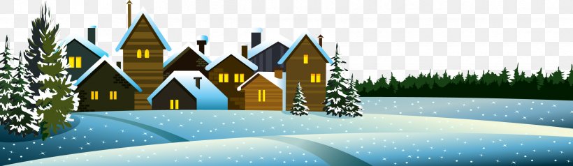 Snow Winter Euclidean Vector Illustration, PNG, 2433x707px, Snow, Grass, Landscape, Night Sky, Recreation Download Free