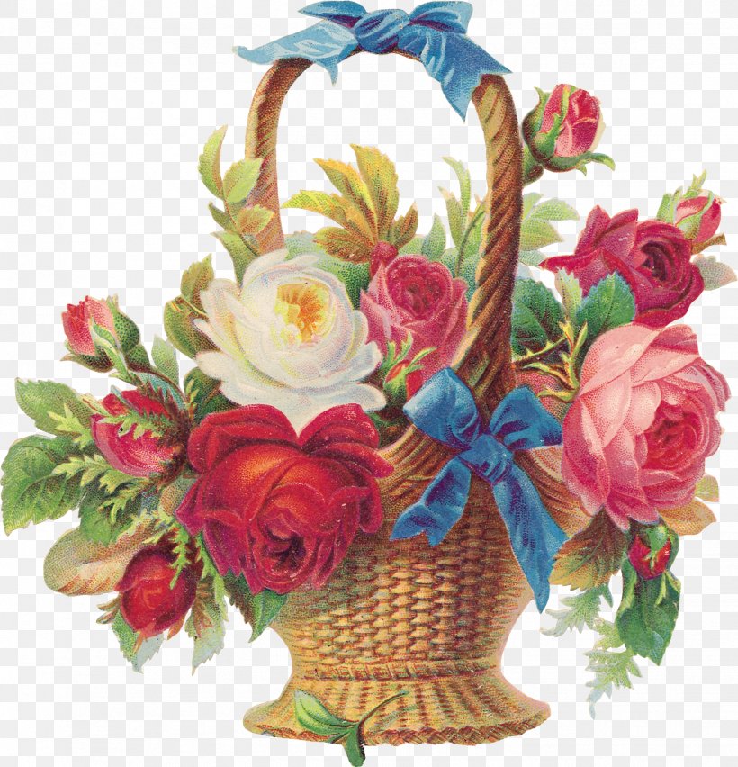 Flower Basket Rose Drawing Clip Art, PNG, 1418x1474px, Flower, Antique, Artificial Flower, Basket, Cut Flowers Download Free