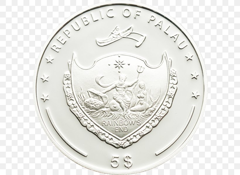 Silver Coin Silver Coin Palau Four-leaf Clover, PNG, 600x600px, Coin, Banknote, Clover, Commemorative Coin, Currency Download Free