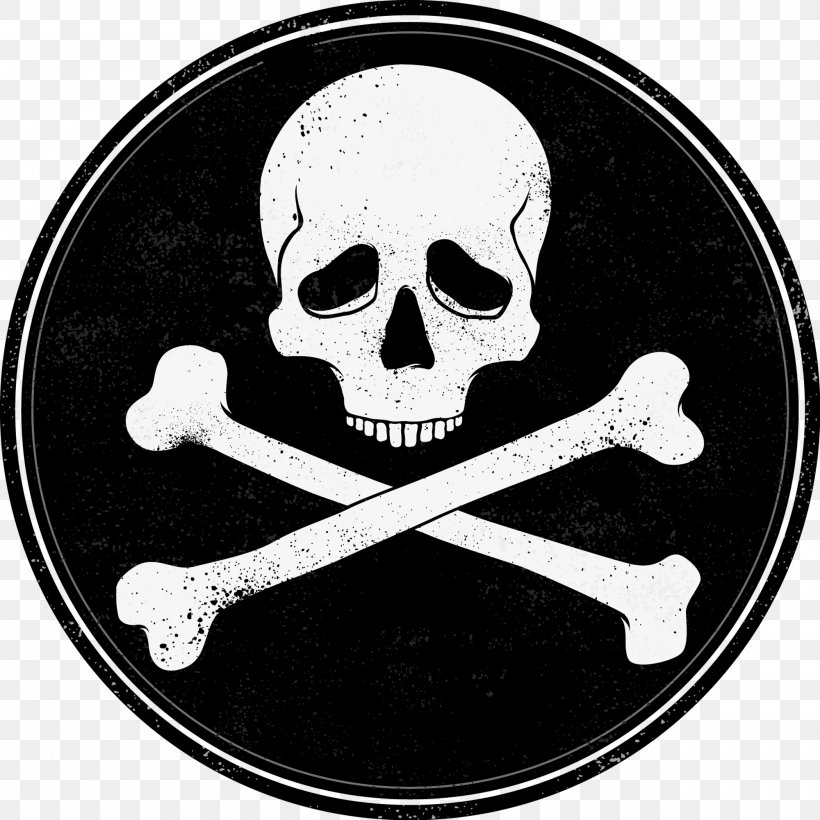 Skull And Crossbones Vector Graphics Stock Illustration T-shirt, PNG, 2000x2000px, Skull And Crossbones, Automotive Decal, Bone, Clothing, Drawing Download Free