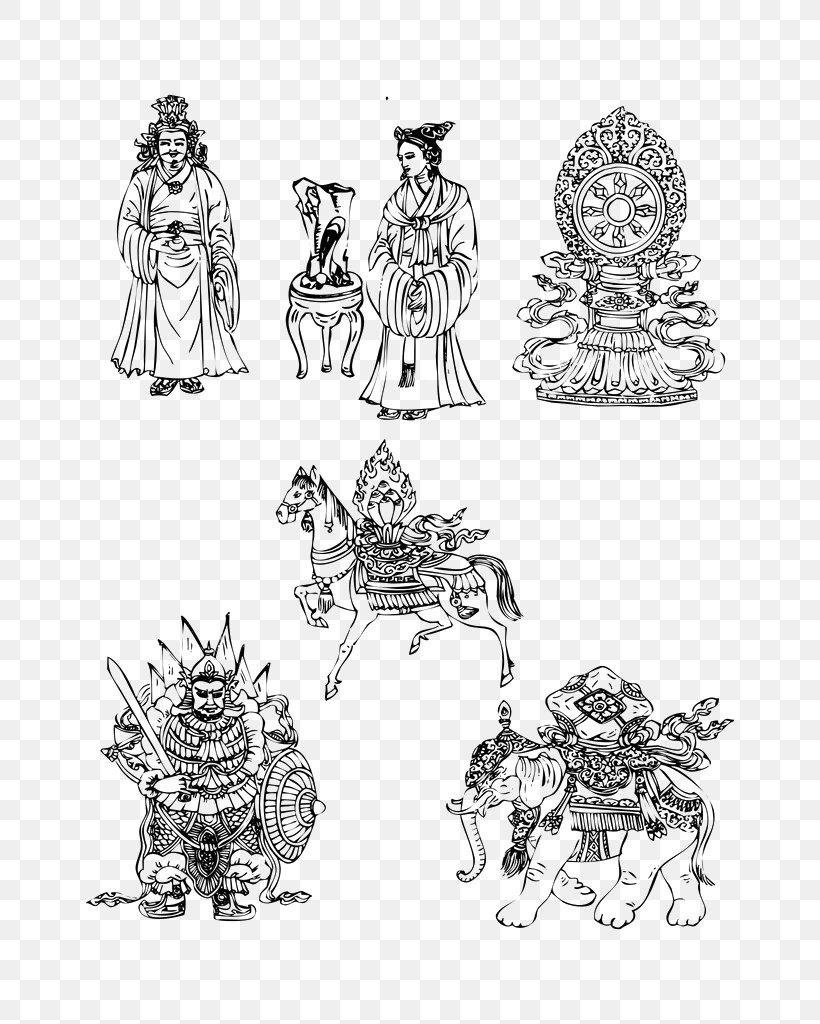 Tibetan People Tibetan Buddhism Tibetan Culture, PNG, 724x1024px, Tibet, Art, Artwork, Ashtamangala, Black And White Download Free