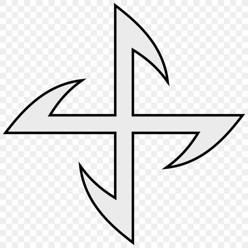 Cross Swastika Symbol Croix Gammée Nazie Fylfot, PNG, 1024x1024px, Cross, Area, Black And White, Buddhism, Fylfot Download Free