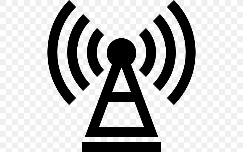 Radio Wave Aerials Broadcasting, PNG, 512x512px, Radio, Aerials, Amateur Radio, Black And White, Brand Download Free