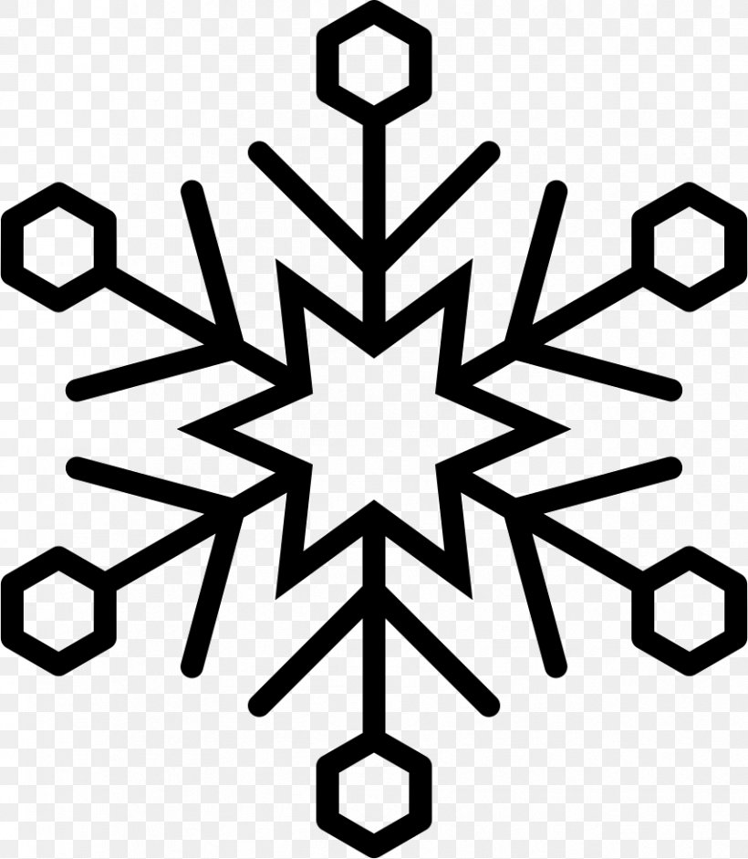 Snowflake Hexagon Shape Five-pointed Star, PNG, 854x981px, Snowflake, Black And White, Fivepointed Star, Freezing, Hexagon Download Free