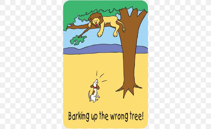 Barking Up The Wrong Tree Meaning Dictionary, PNG, 500x500px, Barking Up The Wrong Tree, Bark, Carnivora, Carnivoran, Cartoon Download Free
