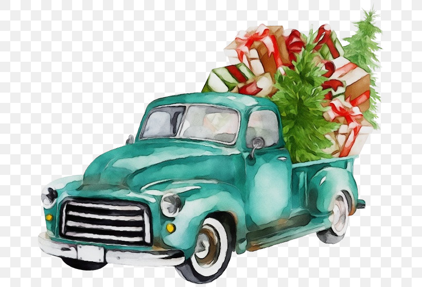 Christmas Day, PNG, 691x558px, Watercolor, Chevrolet Silverado, Christmas Day, Christmas Tree, Farm Truck Download Free