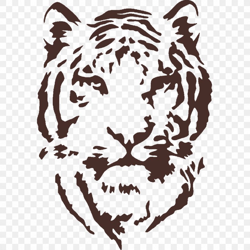 Vector Graphics Tiger Stencil Clip Art, PNG, 1000x1000px, Tiger, Art, Big Cats, Black, Black And White Download Free