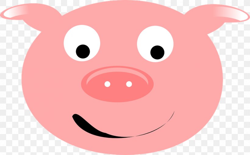 Domestic Pig Clip Art, PNG, 960x597px, Domestic Pig, Button, Cartoon, Facial Expression, Head Download Free
