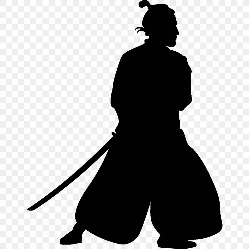 Silhouette Samurai Portrait Clip Art, PNG, 1200x1200px, Silhouette, Art, Black, Black And White, Cartoon Download Free
