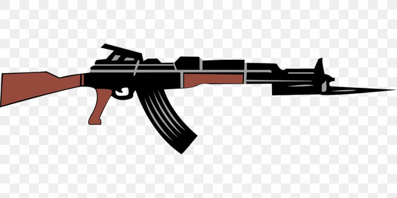 AK-47 Firearm Clip Art Weapon, PNG, 960x480px, Watercolor, Cartoon, Flower, Frame, Heart Download Free