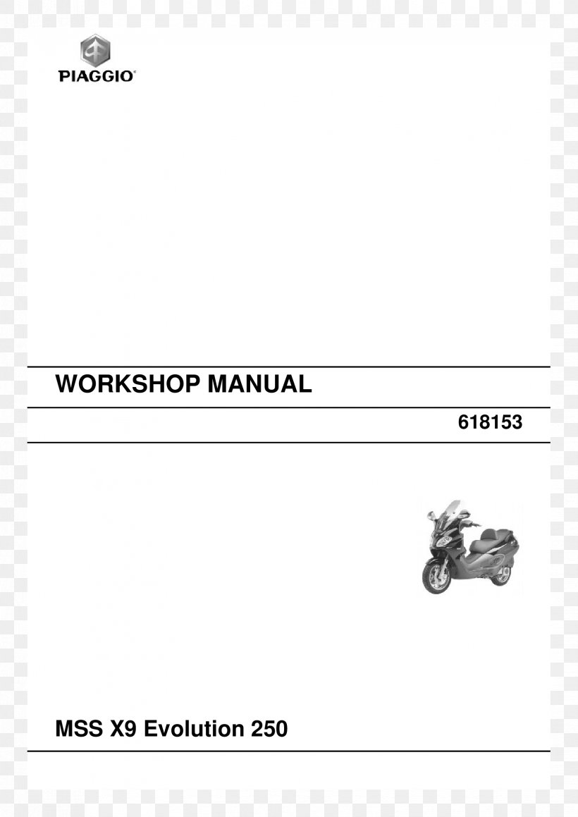 Piaggio X9 Scooter Motorcycle Factory Service Manual, PNG, 1654x2339px, Piaggio, Area, Black And White, Brand, Diagram Download Free