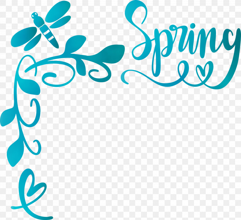 Text Aqua Turquoise Font Teal, PNG, 3000x2740px, Hello Spring, Aqua, Calligraphy, Line, Paint Download Free