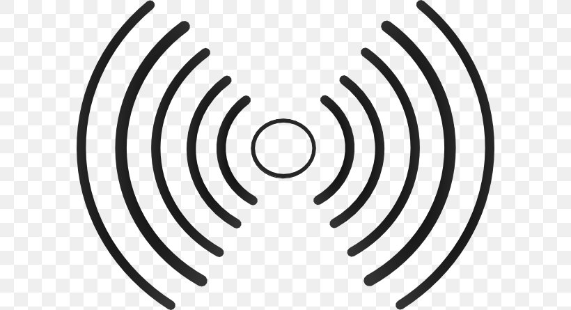 Radio Wave Clip Art, PNG, 600x445px, Radio Wave, Auto Part, Black And White, Broadcasting, Drawing Download Free