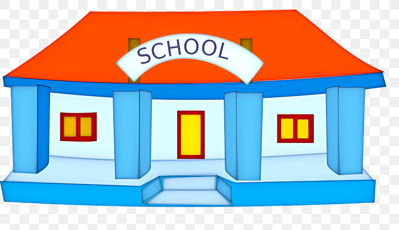 School Campus - Small Cartoon School Building Illustration PNG