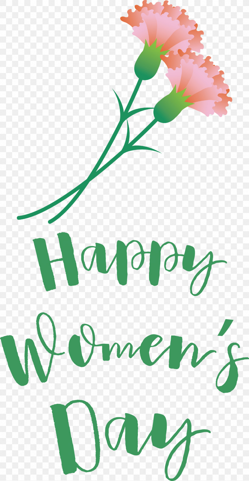 Happy Womens Day Womens Day, PNG, 1555x3000px, Happy Womens Day, Cut Flowers, Floral Design, Flower, Green Download Free