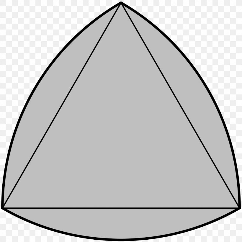 Reuleaux Triangle Curve Of Constant Width Circular Triangle Circle, PNG, 1024x1024px, Reuleaux Triangle, Area, Black And White, Circular Triangle, Cone Download Free