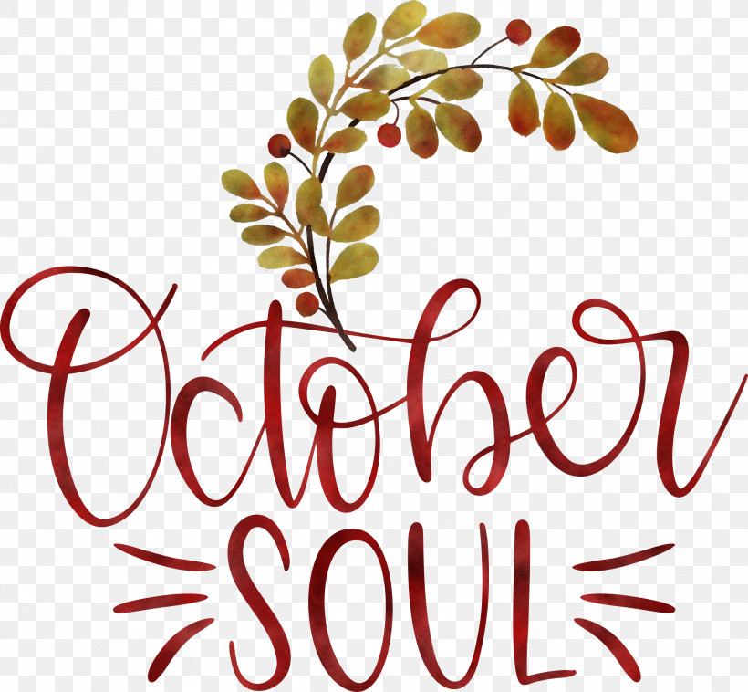 October Soul October, PNG, 3000x2774px, October, Branching, Floral Design, Flower, Fruit Download Free