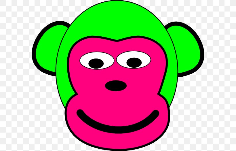 Clip Art Image Monkey Green, PNG, 600x524px, Monkey, Animal, Area, Flower, Green Download Free