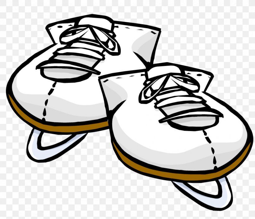Club Penguin Ice Skates Ice Skating Roller Skates Clip Art, PNG, 900x777px, Club Penguin, Area, Artwork, Black And White, Club Penguin Entertainment Inc Download Free