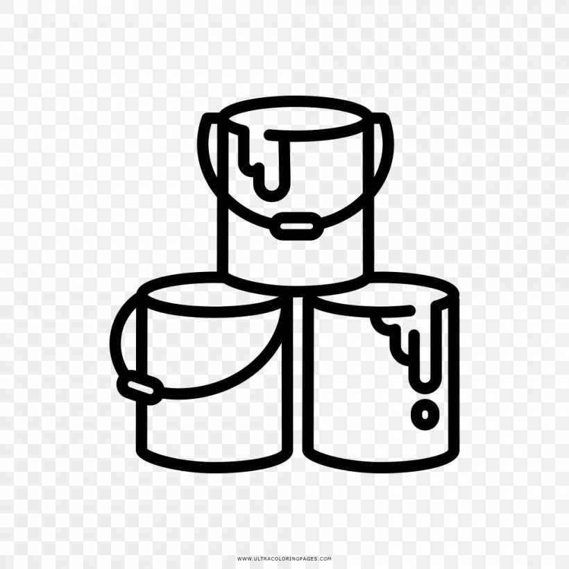 Drawing Painting Coloring Book Tin Can Png 1000x1000px Area Artwork Black And White Bucket - Paint Can Coloring Pages