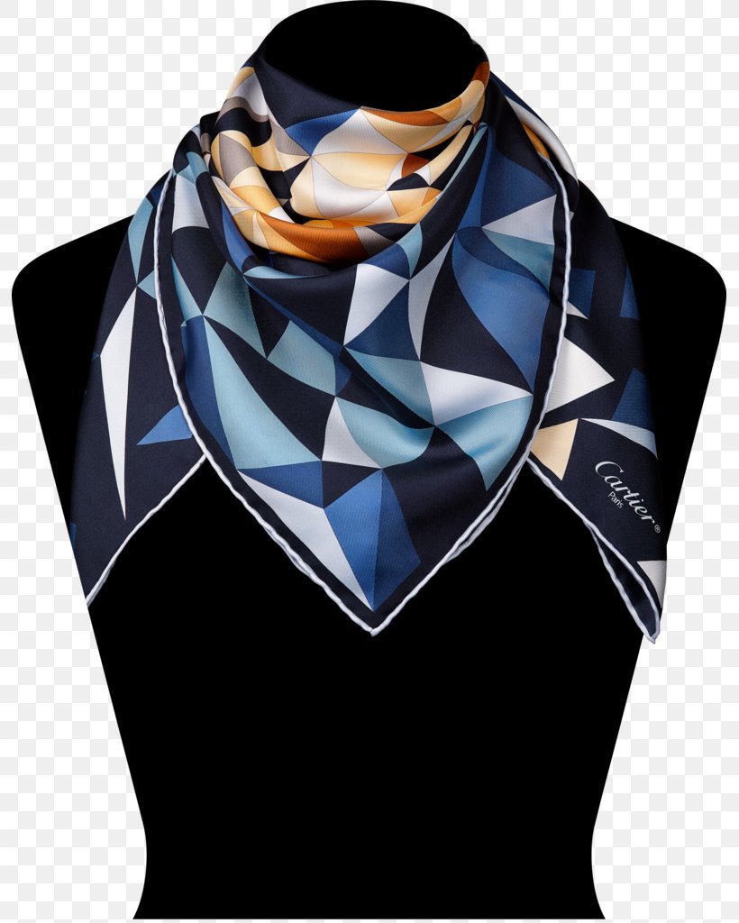 Scarf Blue Silk Cartier Orange, PNG, 793x1024px, Scarf, Beige, Blue, Cartier, Electric Blue Download Free